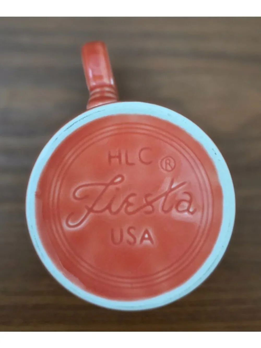 Set Of 2 FIESTA Persimmon Orange Ceramic Ring Handle 10.25 oz Coffee Mugs - USA